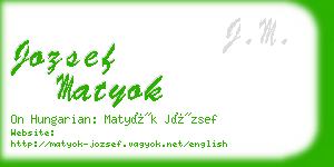 jozsef matyok business card